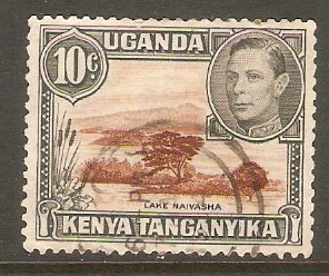 Kenya, Uganda and Tanganyika 1938 10c Brown and grey. SG136.